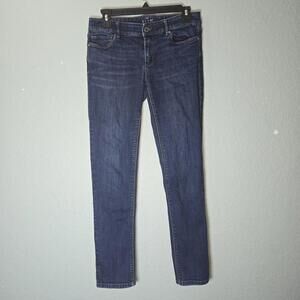 White House Black Market WHBM Womens 4P Slim Jeans Dark Blue Denim